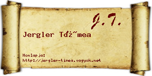 Jergler Tímea névjegykártya